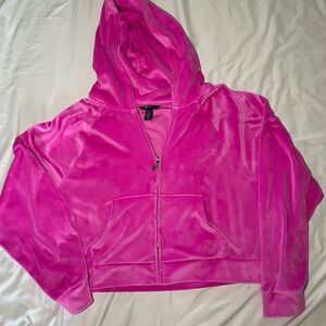 Victoria's Secret Pink Velour Zip-Up Hoodie
